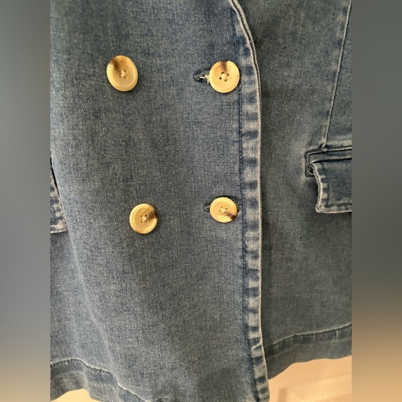 Black Tape women’s denim blazer jacket XL blue jean stretchy - Picture 4 of 11